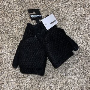 Sonoma mittens with fold back finger covers and knitted detail, new with tags